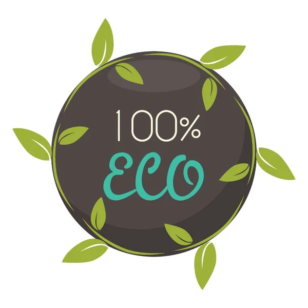 Hundred Percent Eco Label — Stock Vector