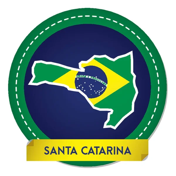 Santa Catarina Mapa Adesivo — Vetor de Stock