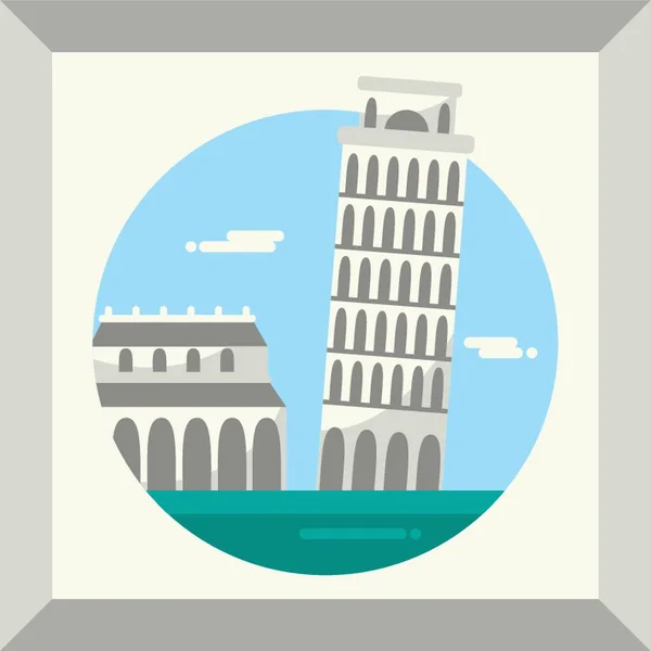 Torre Pendente Pisa — Vettoriale Stock