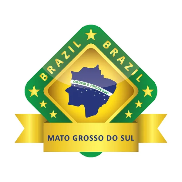 Mato Grosso Sul Mapa Del Estado — Vector de stock