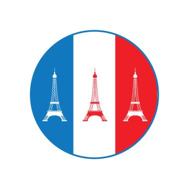 Fransa bayrağı ve Eyfel kuleleri