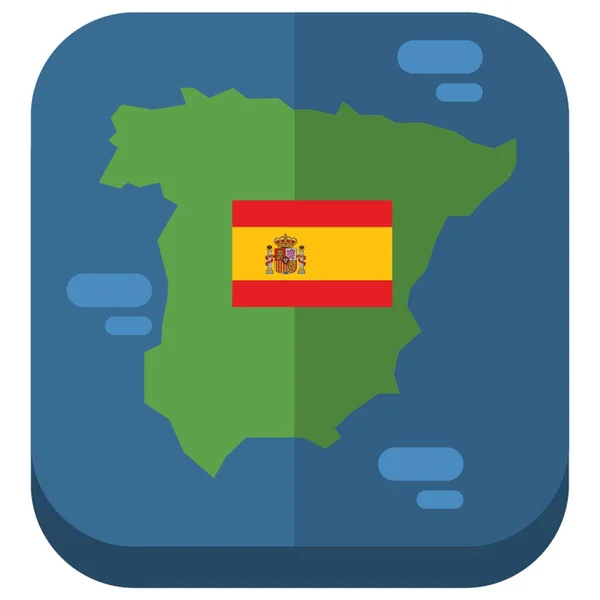 Espanha Mapa Com Bandeira —  Vetores de Stock