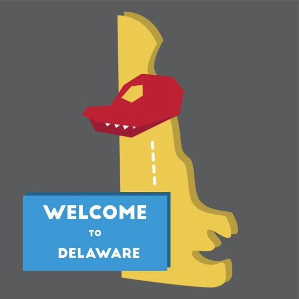Välkommen Till Delaware Tillstånd — Stock vektor