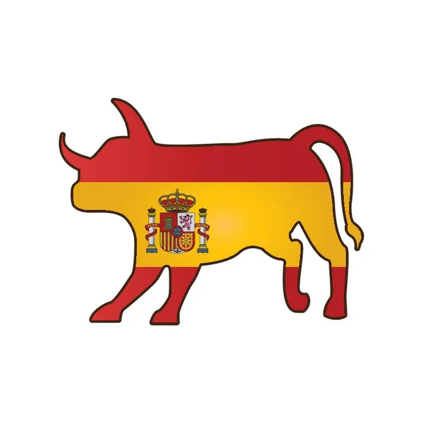 Toro Con Bandera España — Archivo Imágenes Vectoriales