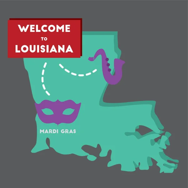 Welkom Louisiana State — Stockvector