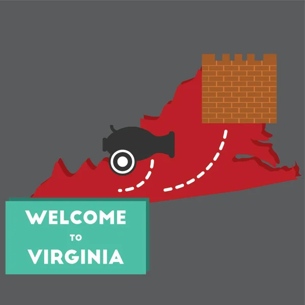 Welkom Virginia State — Stockvector