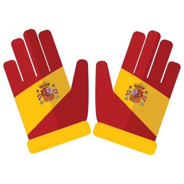 Перчатки Испанским Флагом — стоковый вектор