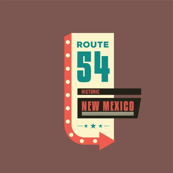 Nieuwe Mexico Route — Stockvector