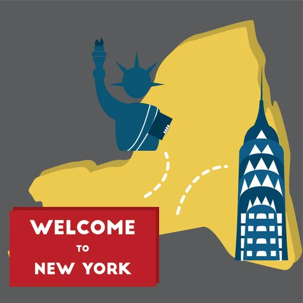 Willkommen New York — Stockvektor