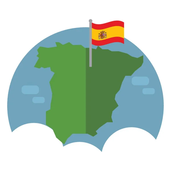 Espanha Mapa Com Bandeira —  Vetores de Stock