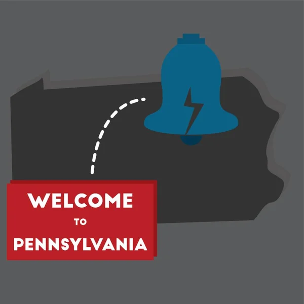 Pennsylvania Eyaleti Hoş Geldiniz — Stok Vektör