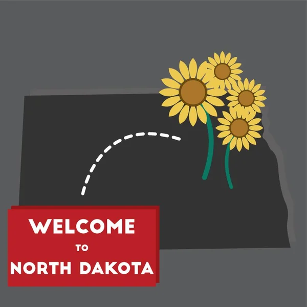 Welkom Noord Dakota State — Stockvector