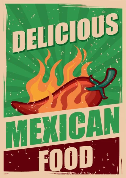 Lezzetli Meksika Yemek Posteri — Stok Vektör