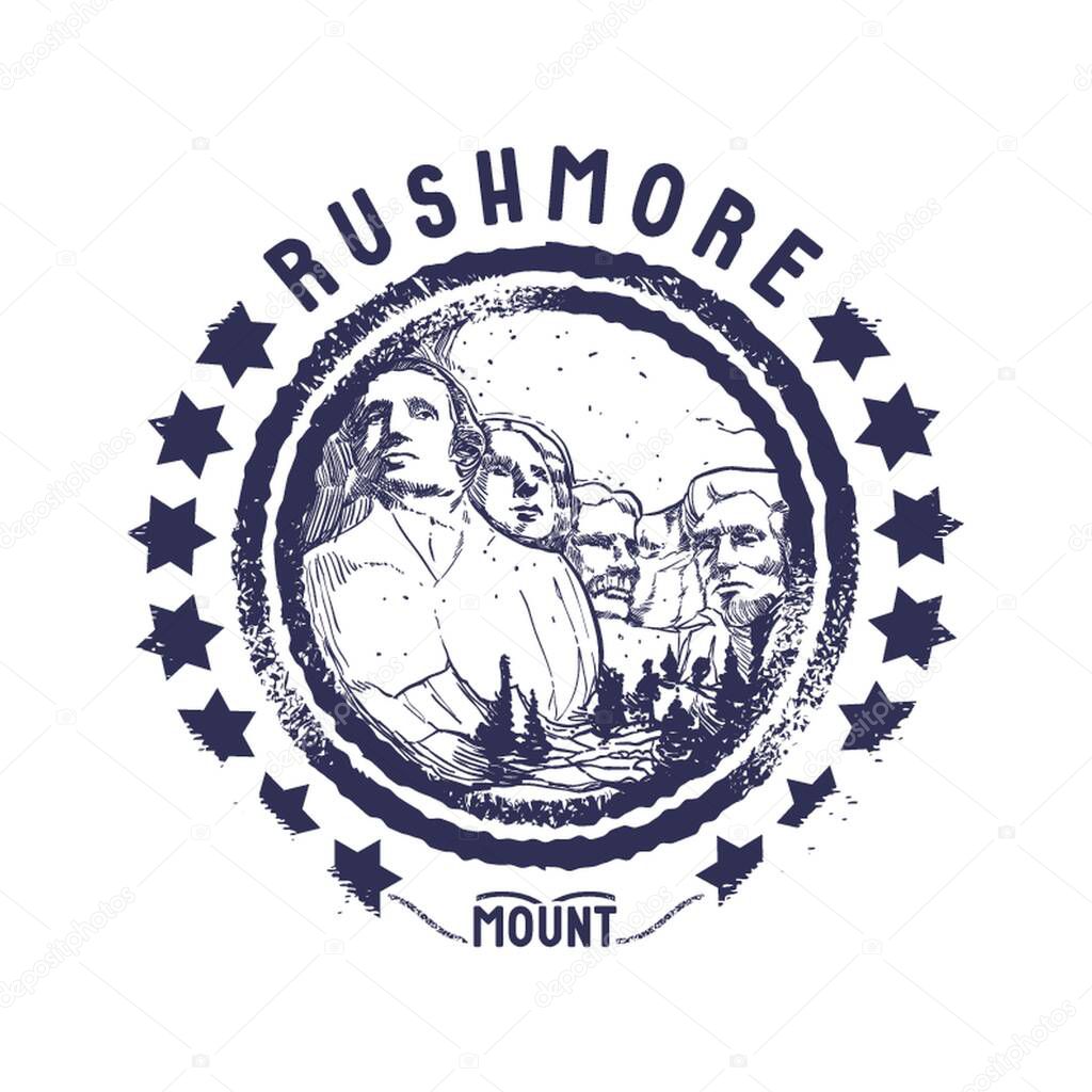 grunge rubber stamp of rushmore mount