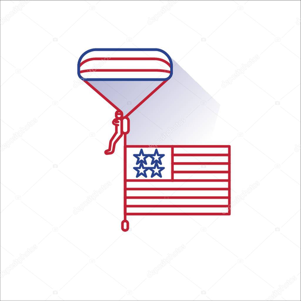 parachute jumper with american flag