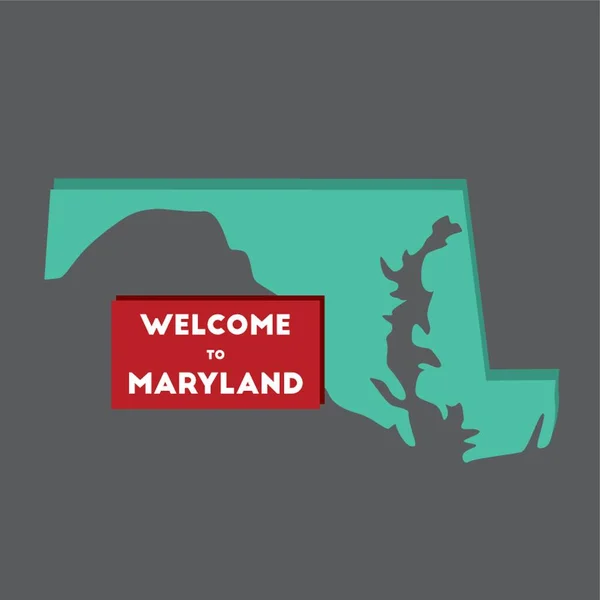 Bienvenido Estado Maryland — Archivo Imágenes Vectoriales