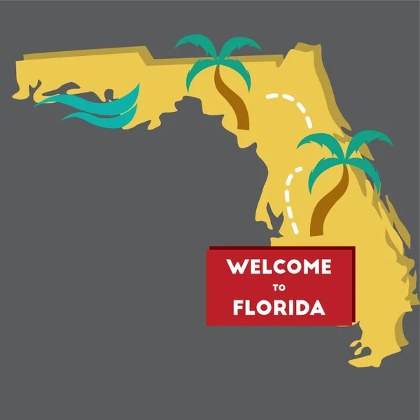 Bienvenido Estado Florida — Vector de stock