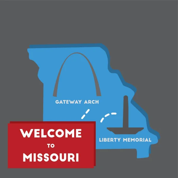 Bienvenido Estado Missouri — Vector de stock