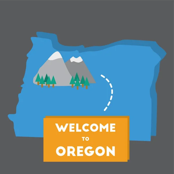 Bienvenido Estado Oregon — Vector de stock