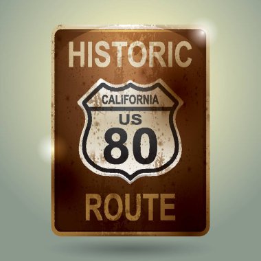 Tarihi Kaliforniya bize 80 rota işareti