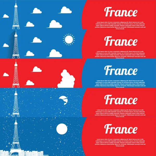 Colección Pancartas Francia — Vector de stock