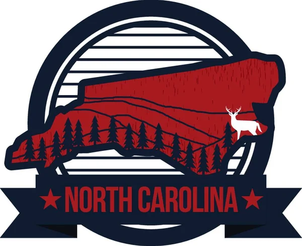 Kaart Van Noord Carolina — Stockvector
