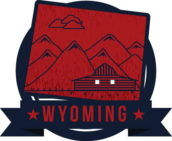 Mapa Estado Wyoming — Vetor de Stock