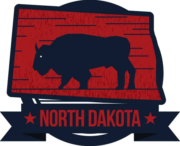 Kaart Van North Dakota Staat — Stockvector