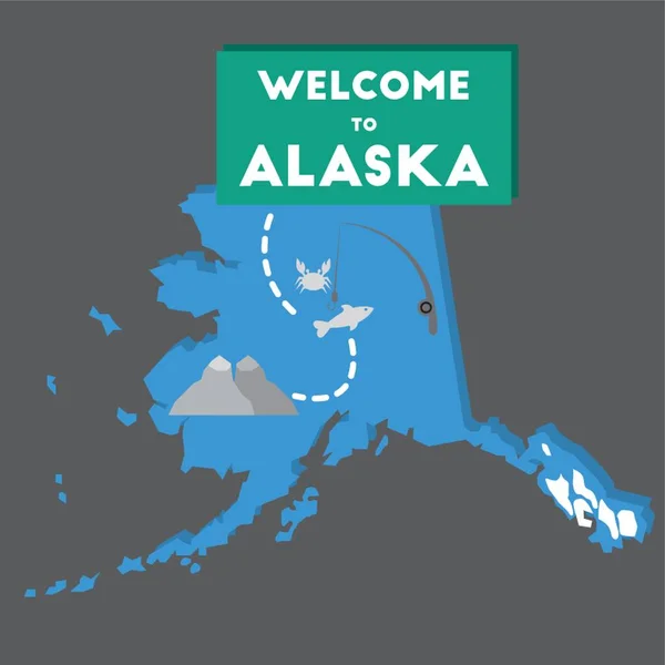 Bun Venit Statul Alaska — Vector de stoc