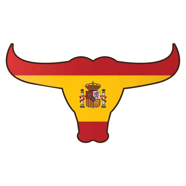 Toro Con Bandera España — Archivo Imágenes Vectoriales