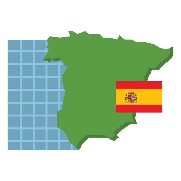 Espanha Mapa Com Bandeira —  Vetores de Stock