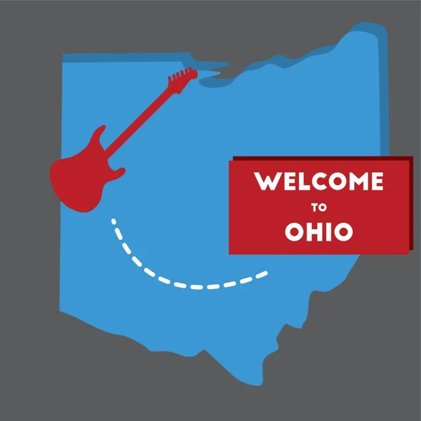 Benvenuti Nello Stato Ohio — Vettoriale Stock