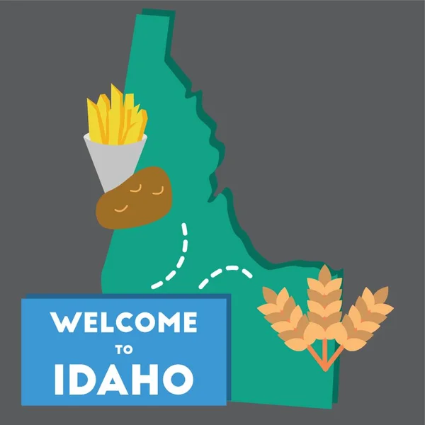 Bienvenido Estado Idaho — Archivo Imágenes Vectoriales