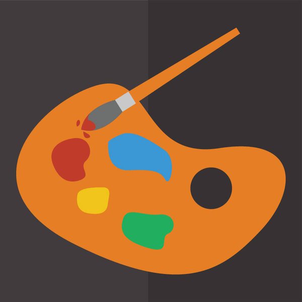 paint palette with brush