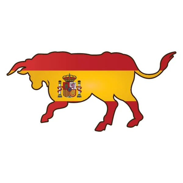 Toro Con Bandera España — Archivo Imágenes Vectoriales