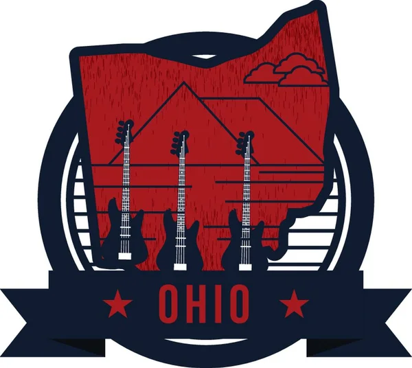 Ohio Eyaleti Haritası — Stok Vektör