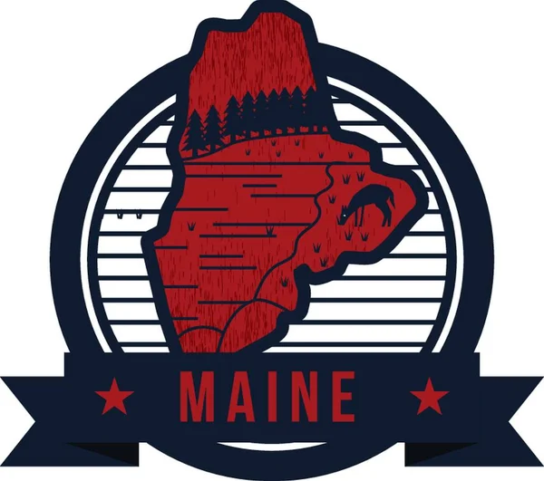 Mappa Dello Stato Del Maine — Vettoriale Stock