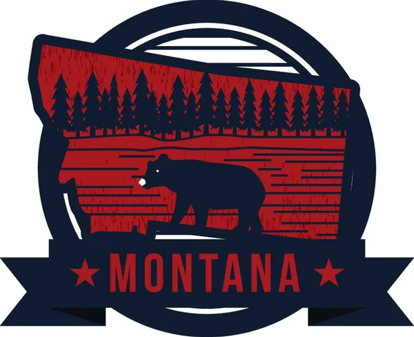 Mapa Estado Montana — Vetor de Stock