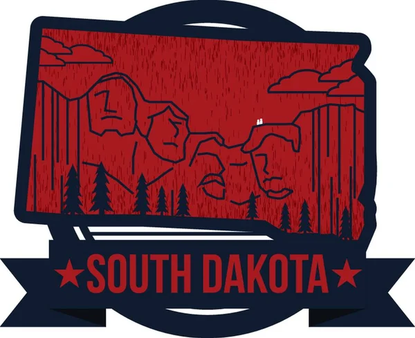 Mapa Stanu Dakota Południowa — Wektor stockowy