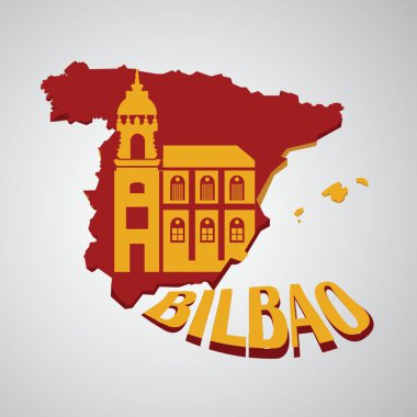 Azkuna zentroa ile İspanya haritası