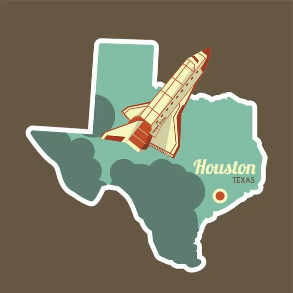 Map Texas State — Stock Vector