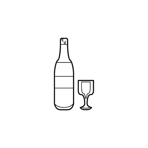 Wijnfles Glas — Stockvector