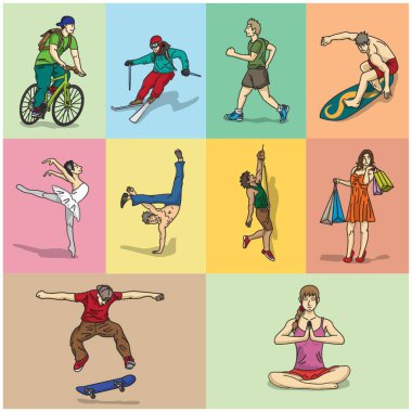 Eylemleri olan bir grup insan