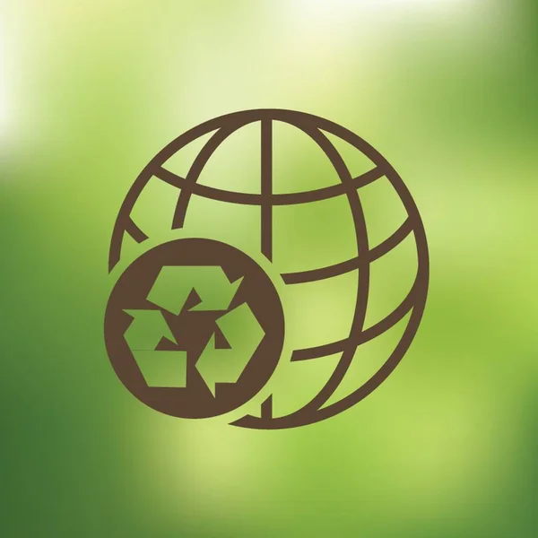 Globe Avec Symbole Recyclage — Image vectorielle