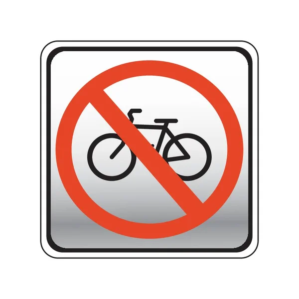 Bicicletas Prohibición Señal Tráfico — Vector de stock