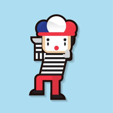 Fransız bayrağı şapkalı palyaço.