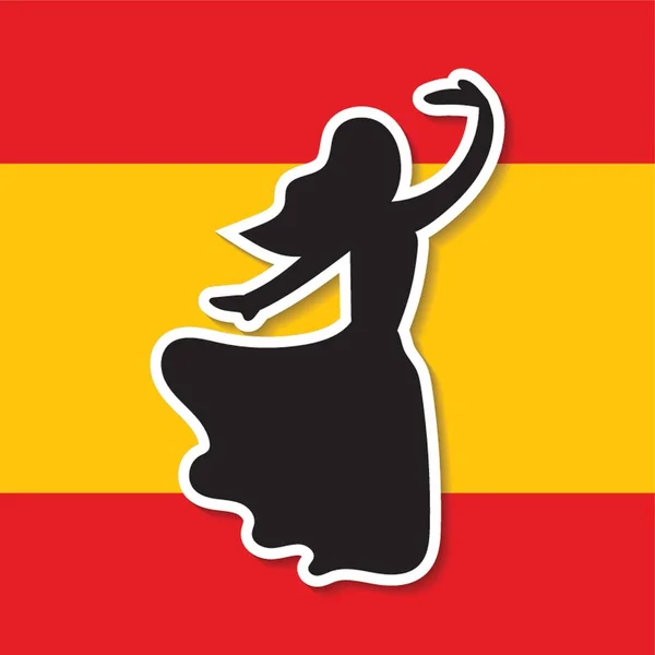 Bandeira Espanha Dançarina Flamenco — Vetor de Stock