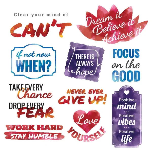 Set Motivational Quotes — Stock Vector