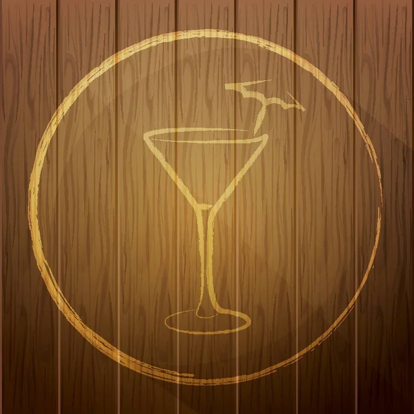 Cocktail Auf Holzgrund — Stockvektor
