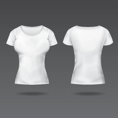 Kadın tişörtünün ön ve arka görünümü